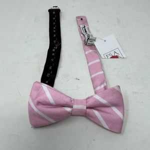 NEW Jos. A. Bank 1905 Pink White Striped Adjustable Self-Tie Bow-Tie New GHV1.